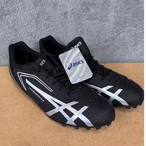 Asics HyperSprint 5 Mens Track Spikes Black Silver G306Y Sprinting Shoes Size 12